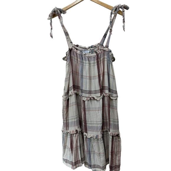 Neon Rose tiered smock dress with tie shoulders in check, XL - Picture 8 of 15